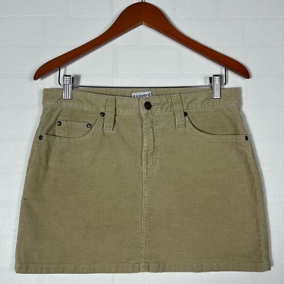 No Boundaries Y2K Tan Corduroy Mini Skirt Size 7 - Picture 1 of 11